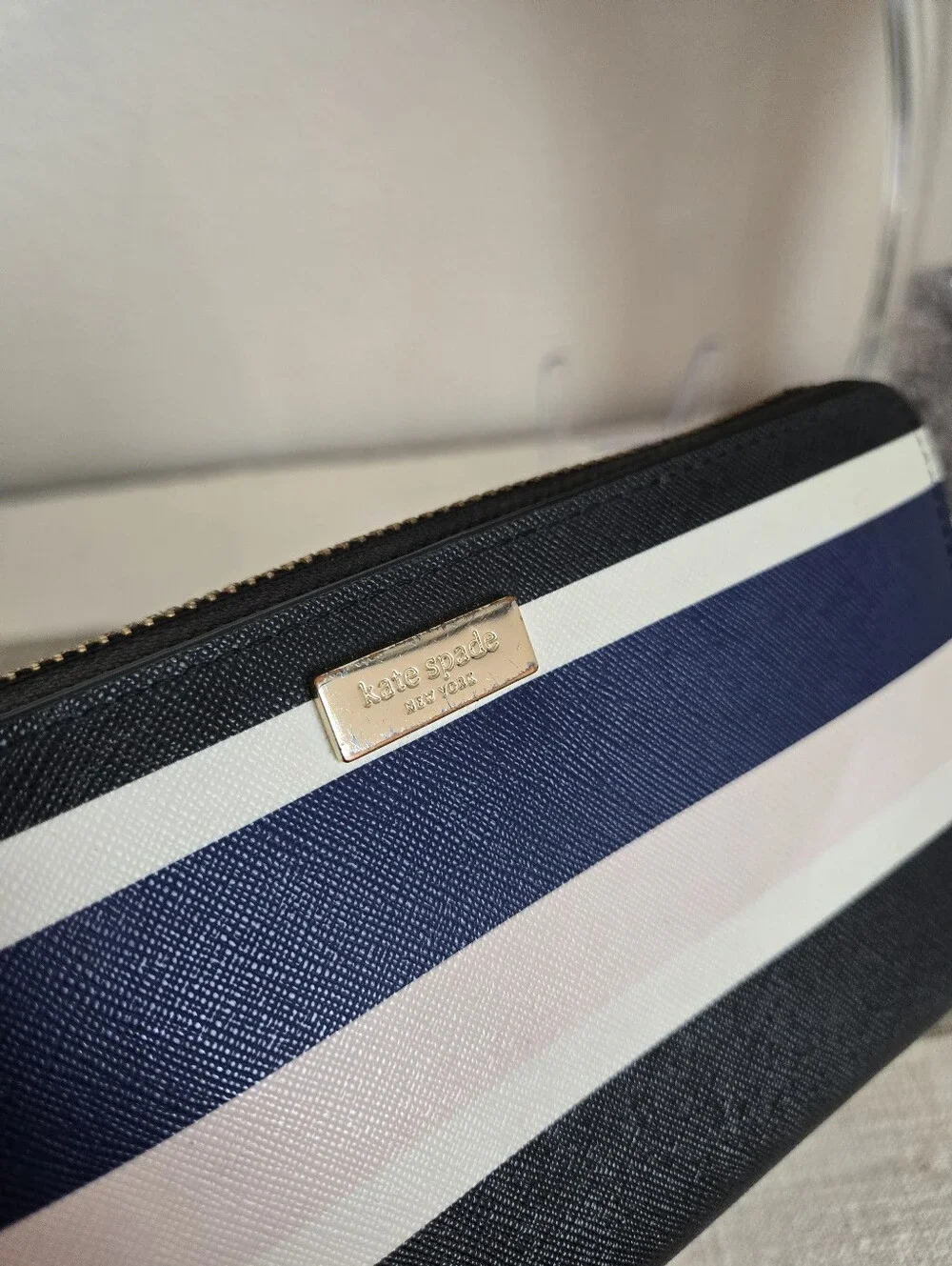 Kate Spade Striped Zip-Around Wallet